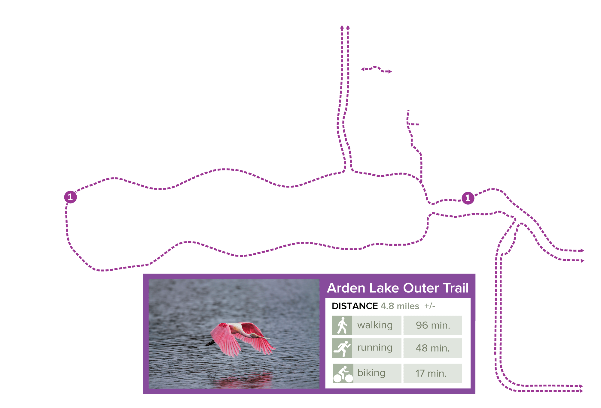 Arden graphic depicting the Arden Lake Outer Trail